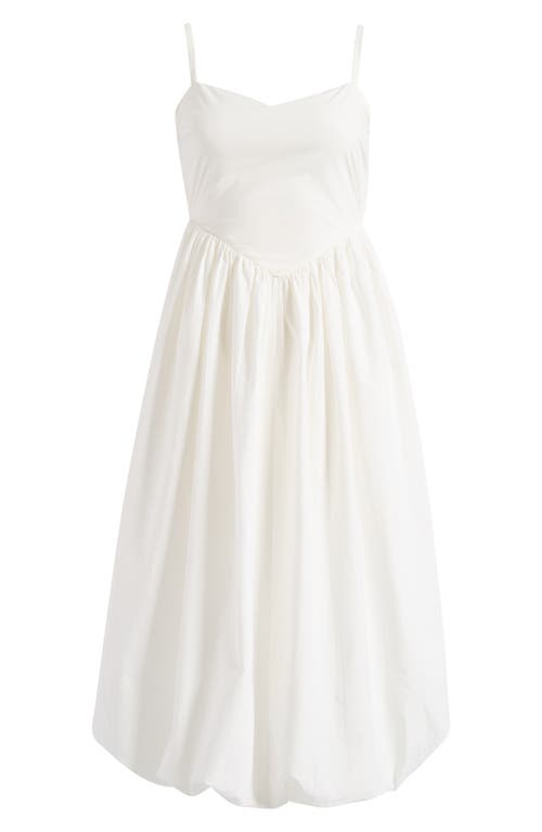 Lipsy Cami Puffball Drop Waist Midi Dress In White