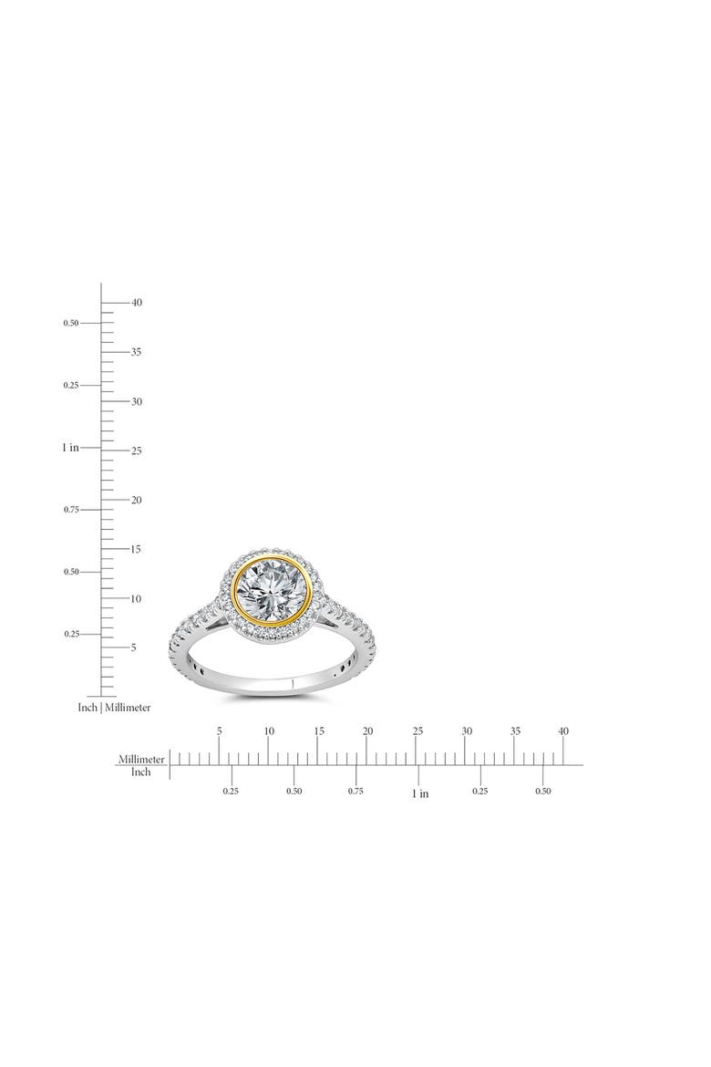 Two-Tone Halo Ring, Alternate, color, PURE PLATINUM/ CLEAR STONE
