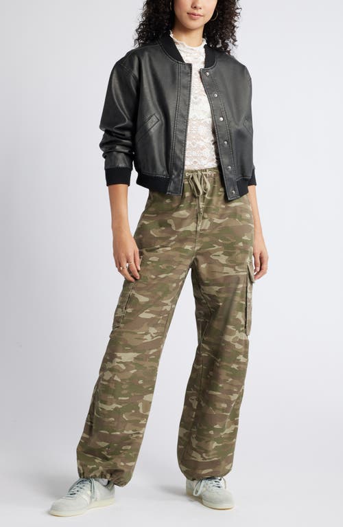 Bp. Parachute Cotton Cargo Pants In Olive Altitude Camo