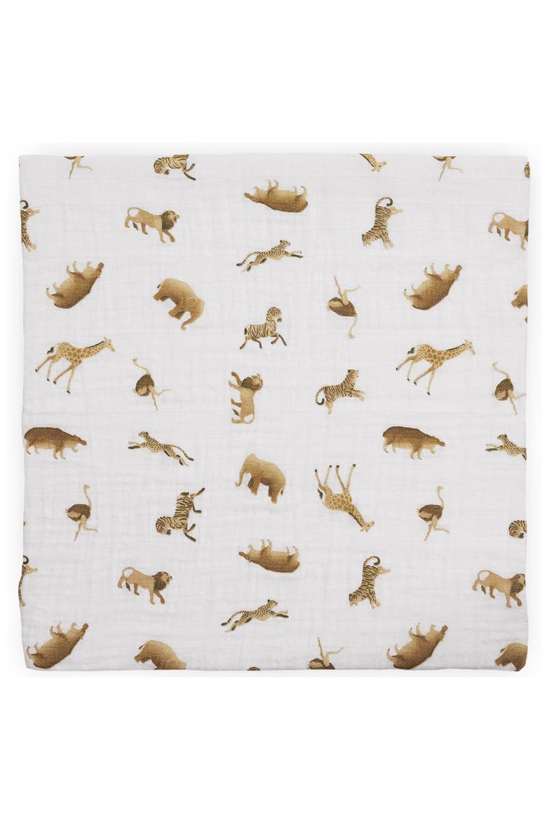Organic Cotton Swaddle, Alternate, color, ANIMAL CRACKERS