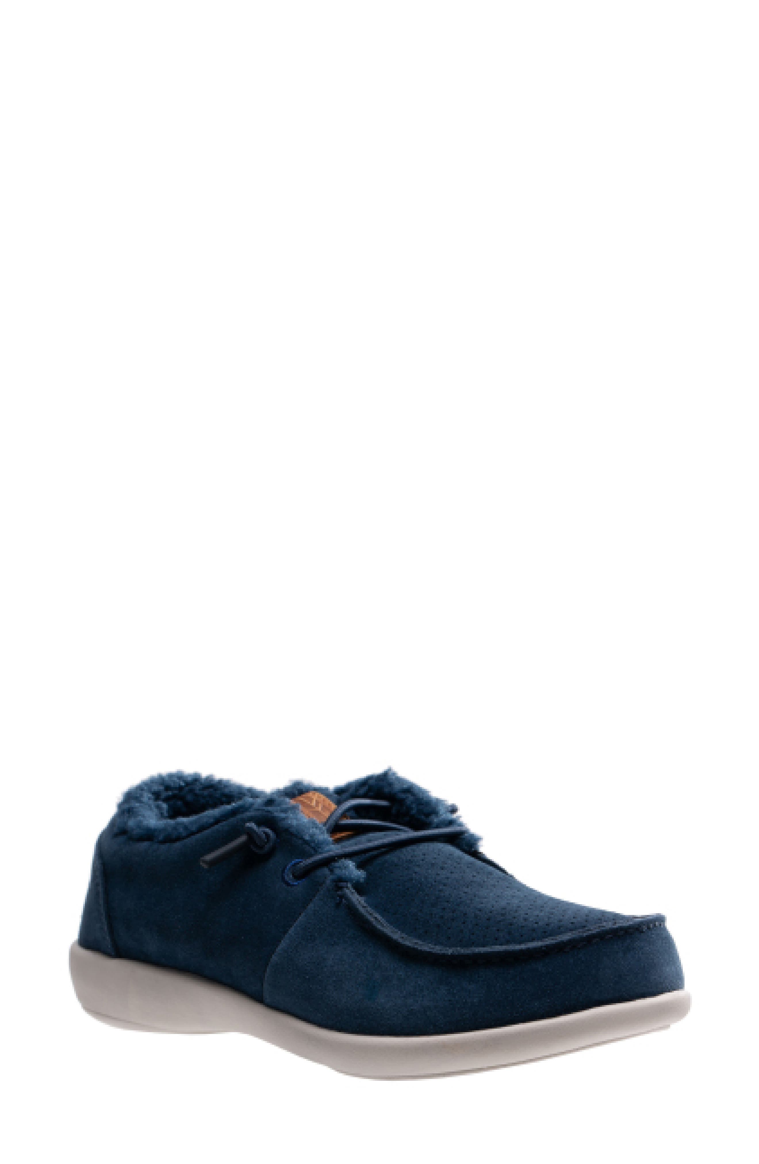 Revitalign Siesta Faux Fur Lined Shoe in Marine Blue 