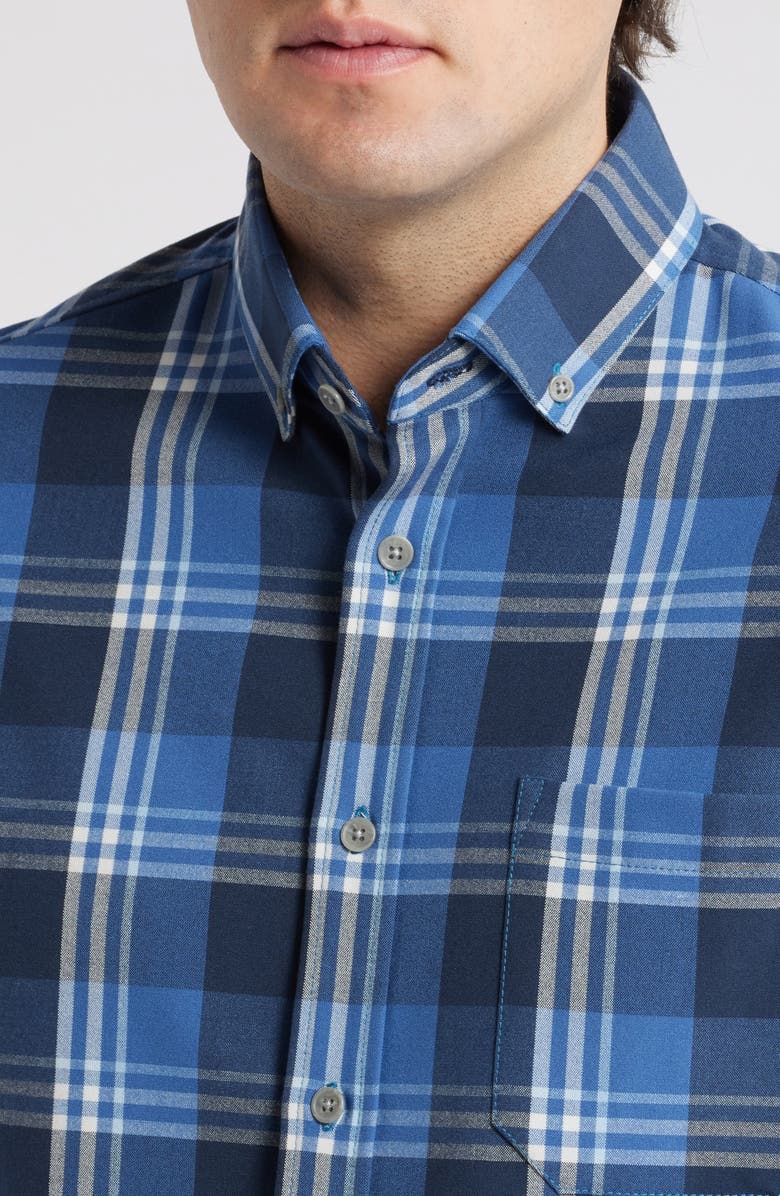 Mizzen+Main City Plaid Stretch Flannel Button-Down Shirt, Alternate, color, 