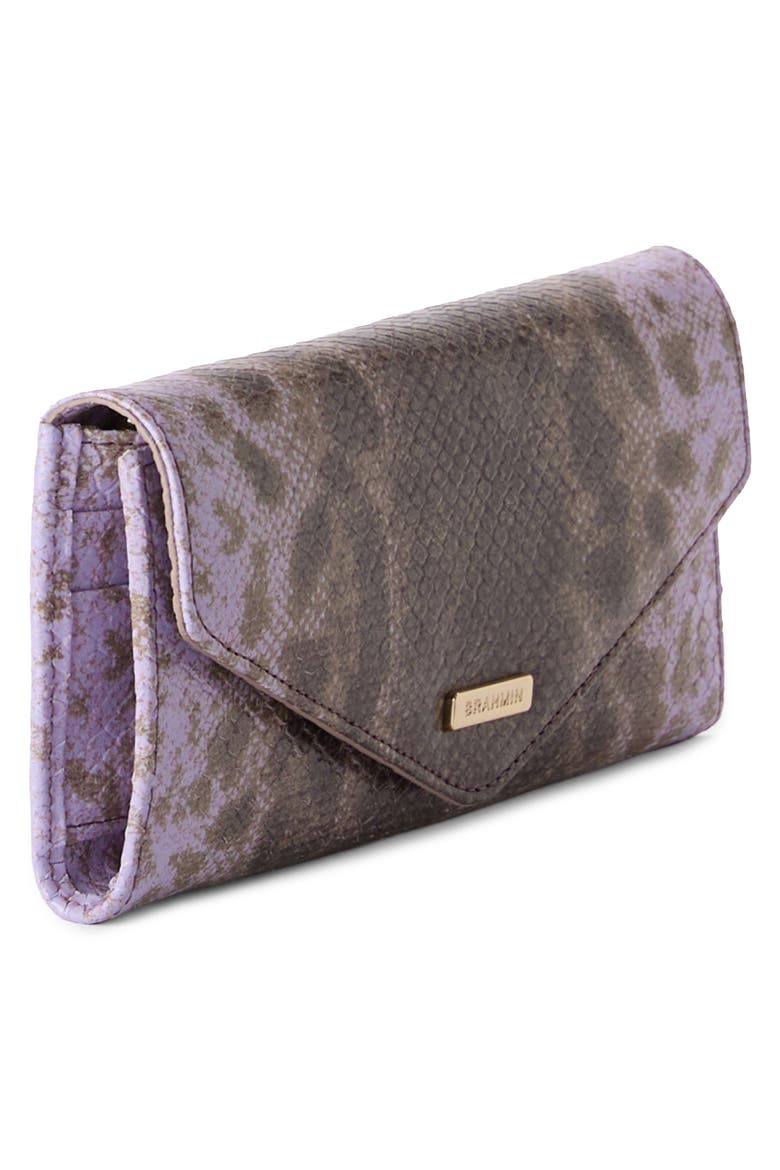 Veronica Croc Embossed Leather Wallet, Alternate, color, SHEER LAVENDER