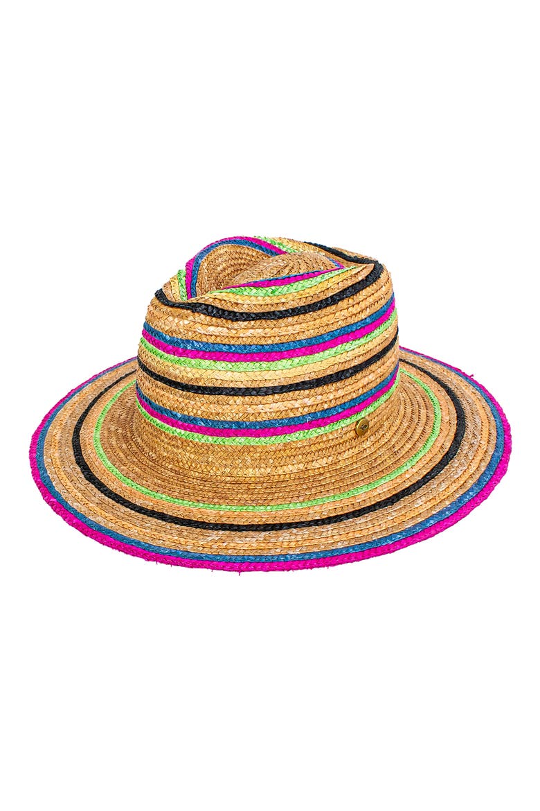 Glaring Straw Sun Hat, Main, color, BEIGE MULTI