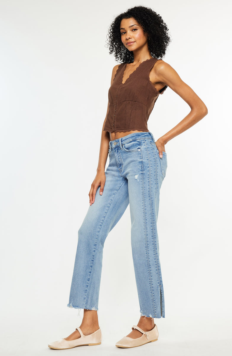 KanCan Sonia Mid Rise Straight Jeans, Alternate, color, Medium Wash