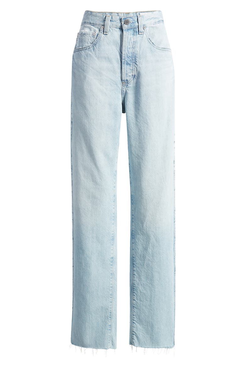 Clove Rework High Waist Raw Edge Relaxed Straight Leg Jeans, Alternate, color, BLINDSIDED