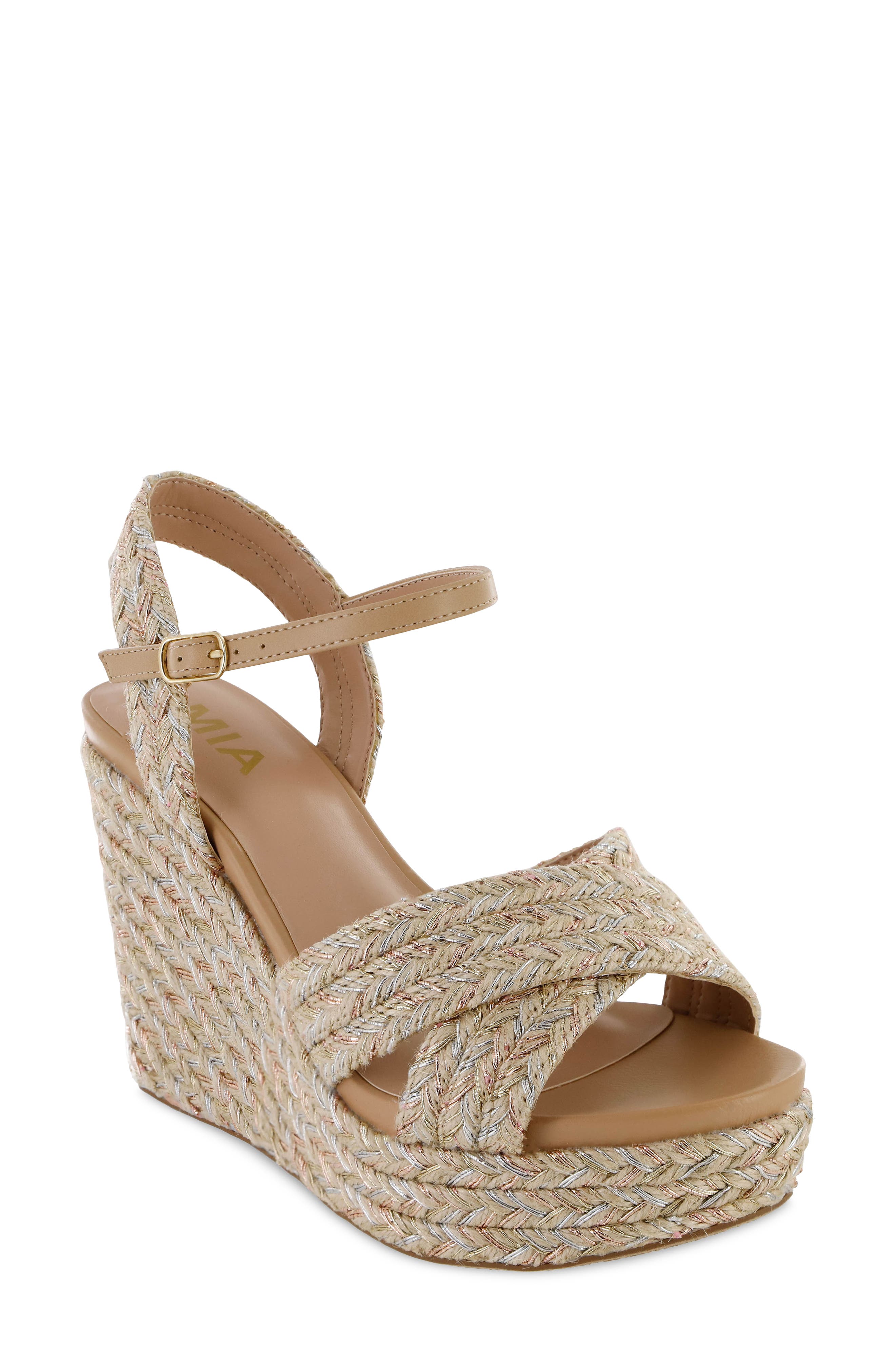 MIA Alouette Wedge Espadrille Sandal, Main, color, 