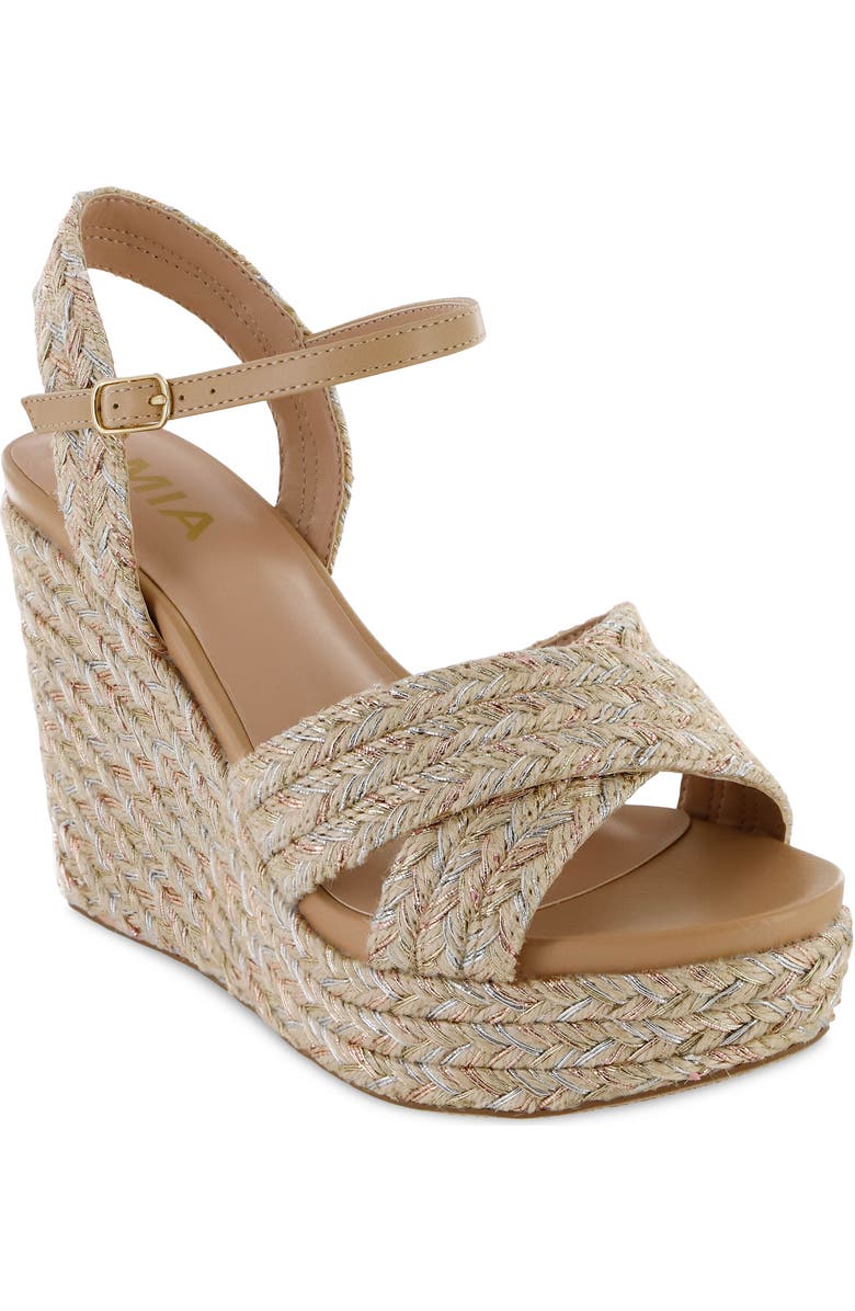 MIA Alouette Wedge Espadrille Sandal, Main, color,