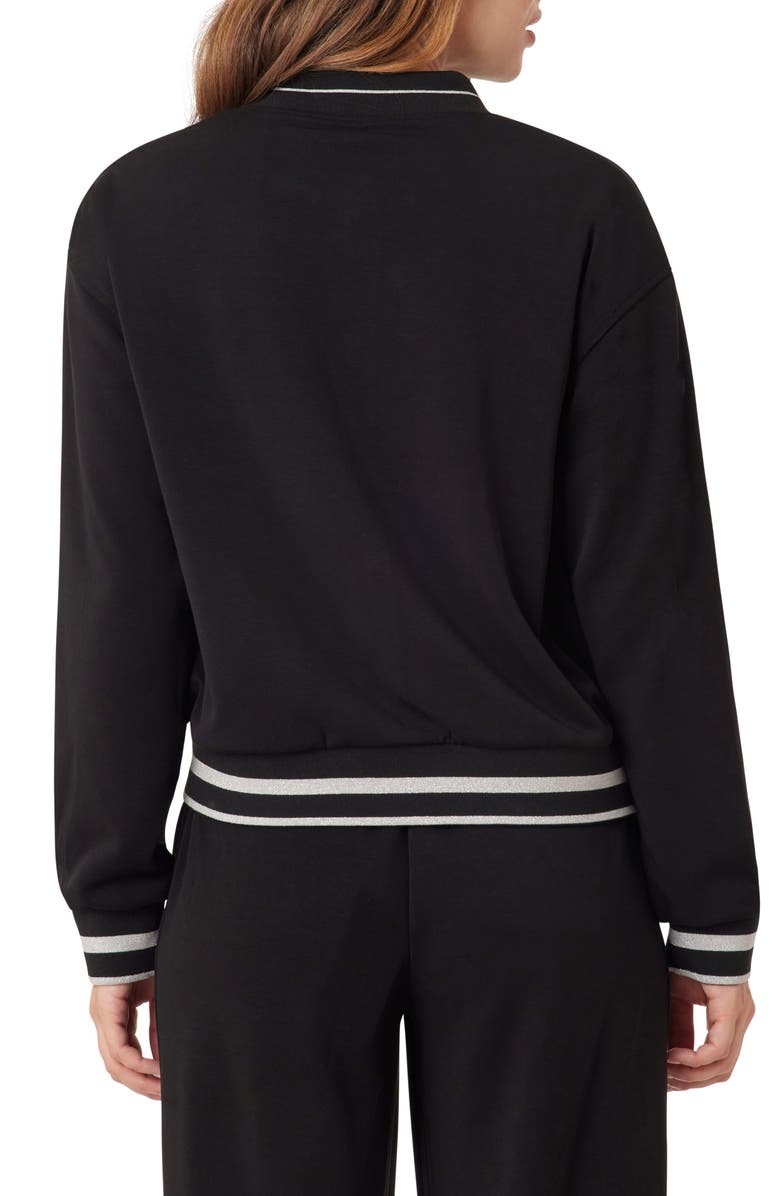 Scotch & Soda Stripe Trim Bomber Jacket, Alternate, color, Black Night
