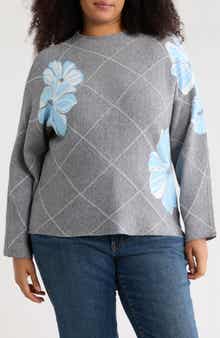Joseph A Floral Diamond Jacquard Sweater