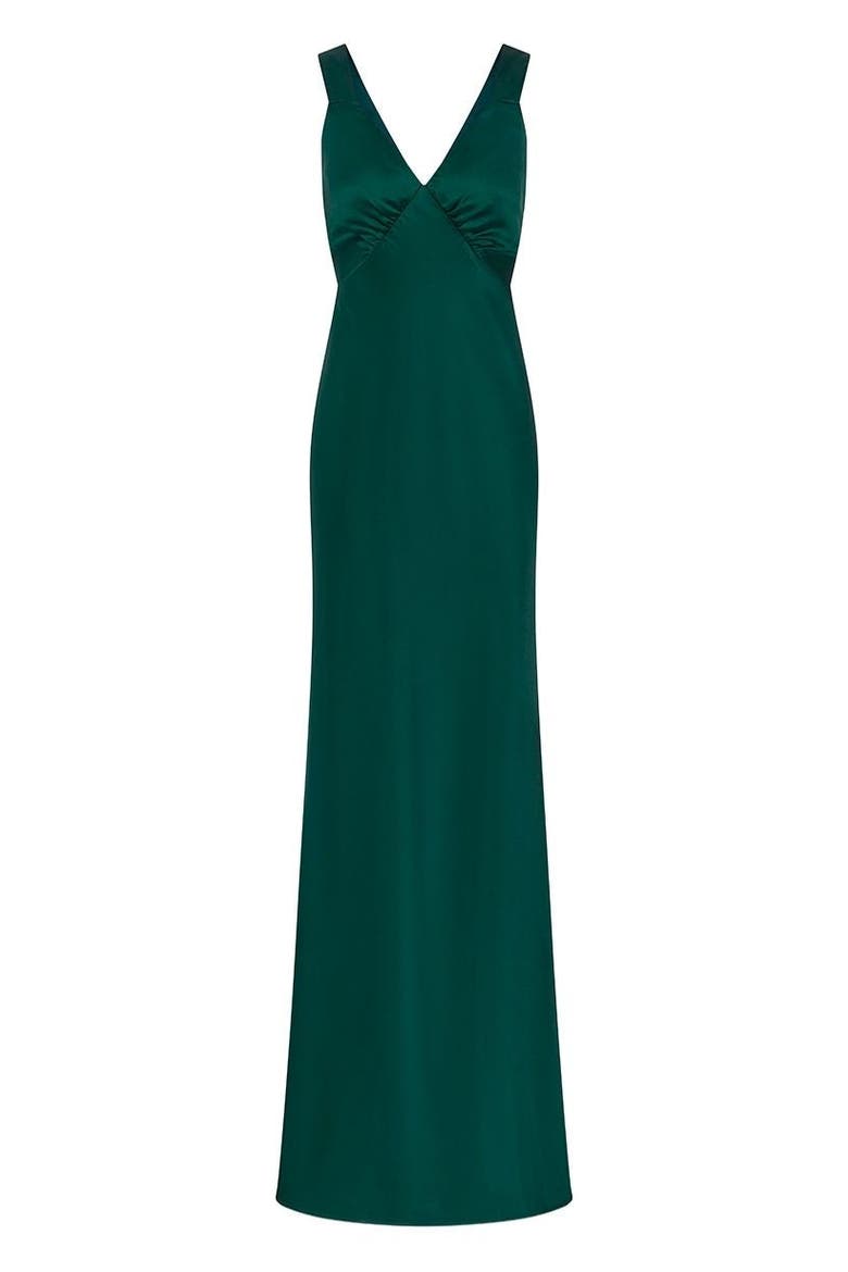 Amelia V-Neck Dress, Alternate, color, Forest Green