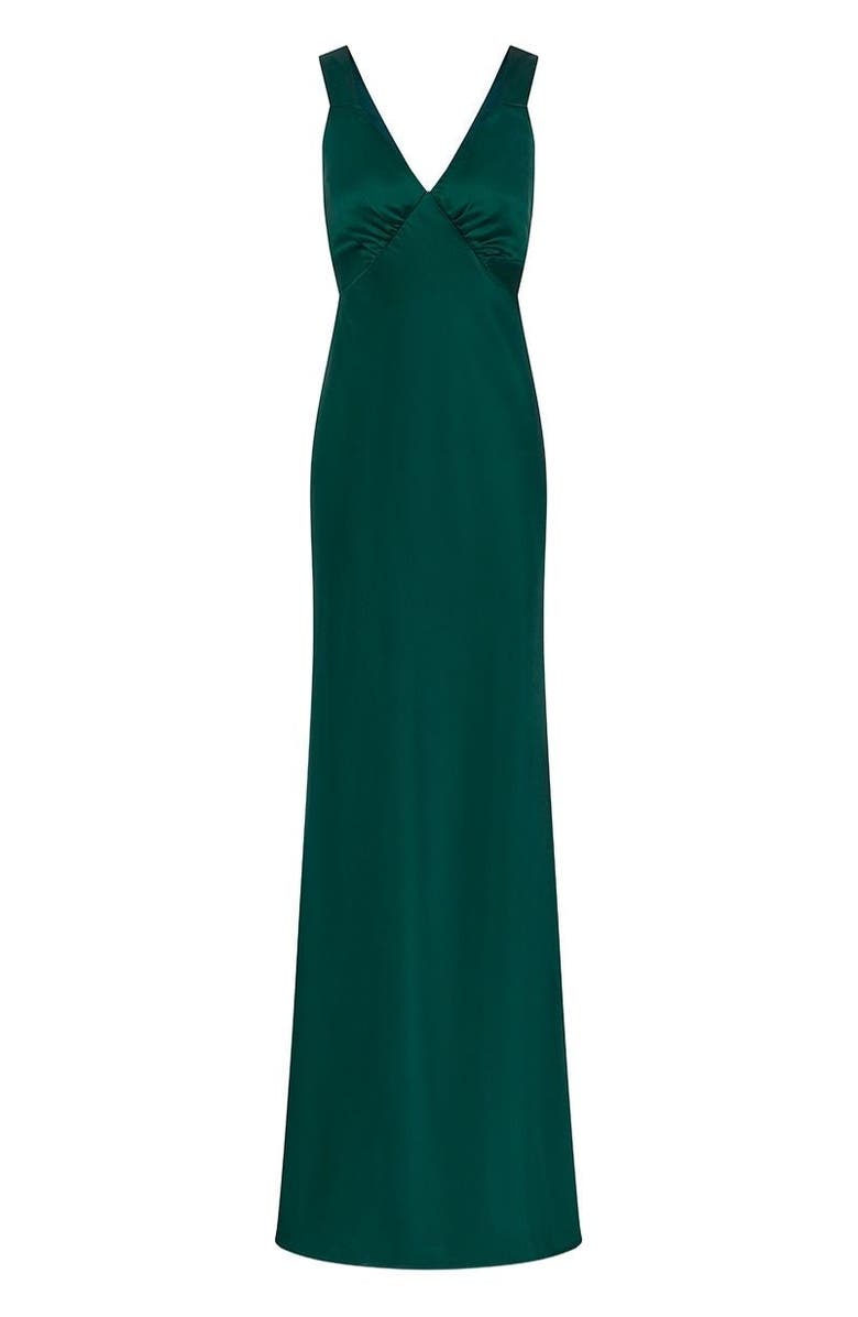 Rewritten Amelia V-Neck Dress, Alternate, color, Forest Green