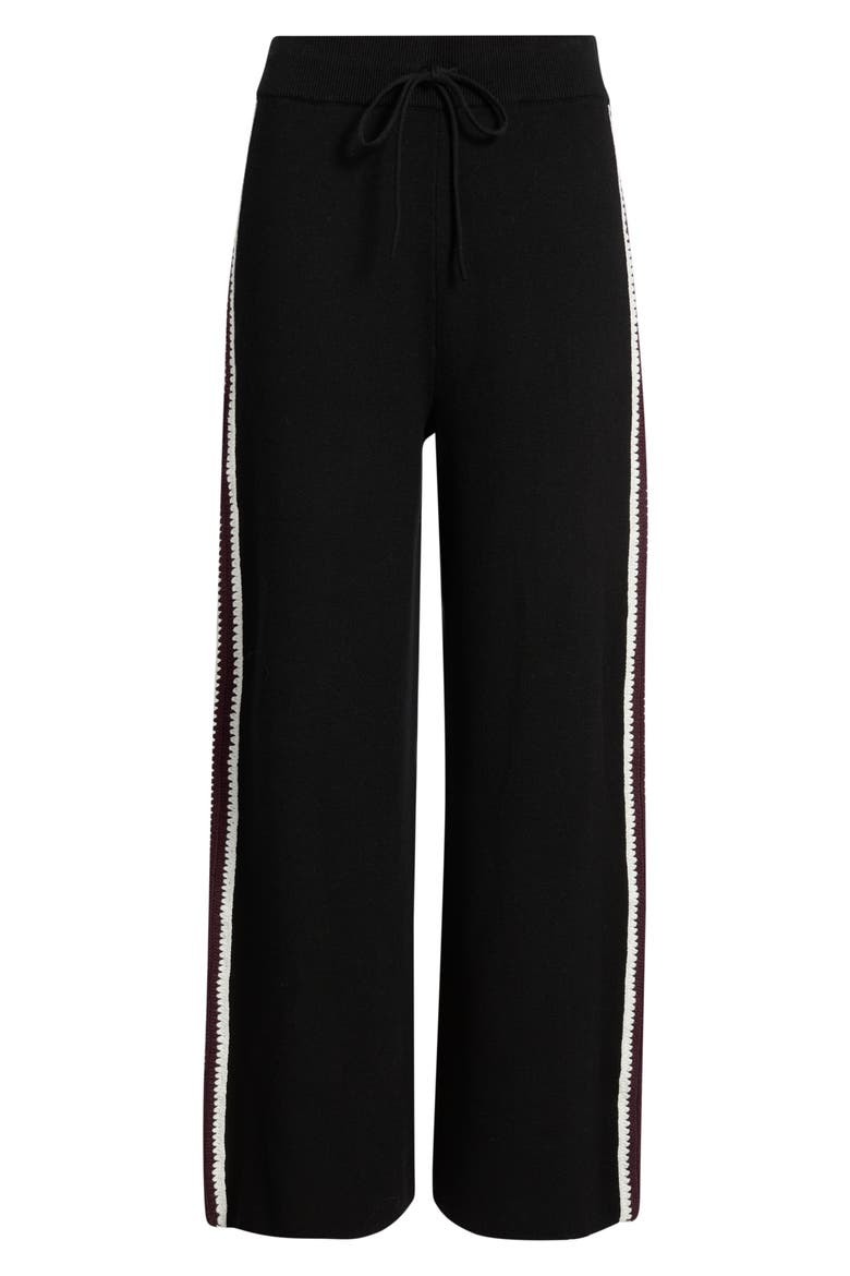 Tucker Knit Track Pants, Alternate, color, BLACK MERLOT STRIPE