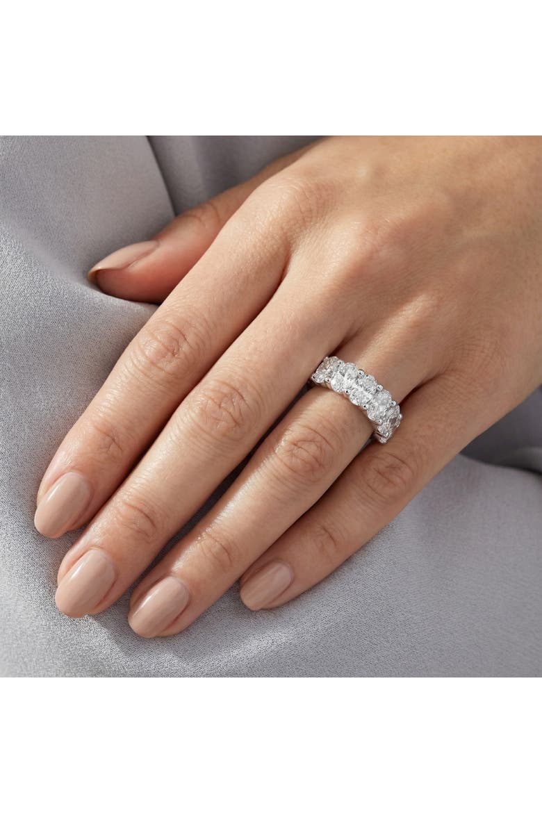 6Ct Oval Diamond U Prong Wedding Anniversary Ring 14k Gold Lab Grown, Alternate, color, 14k White Gold