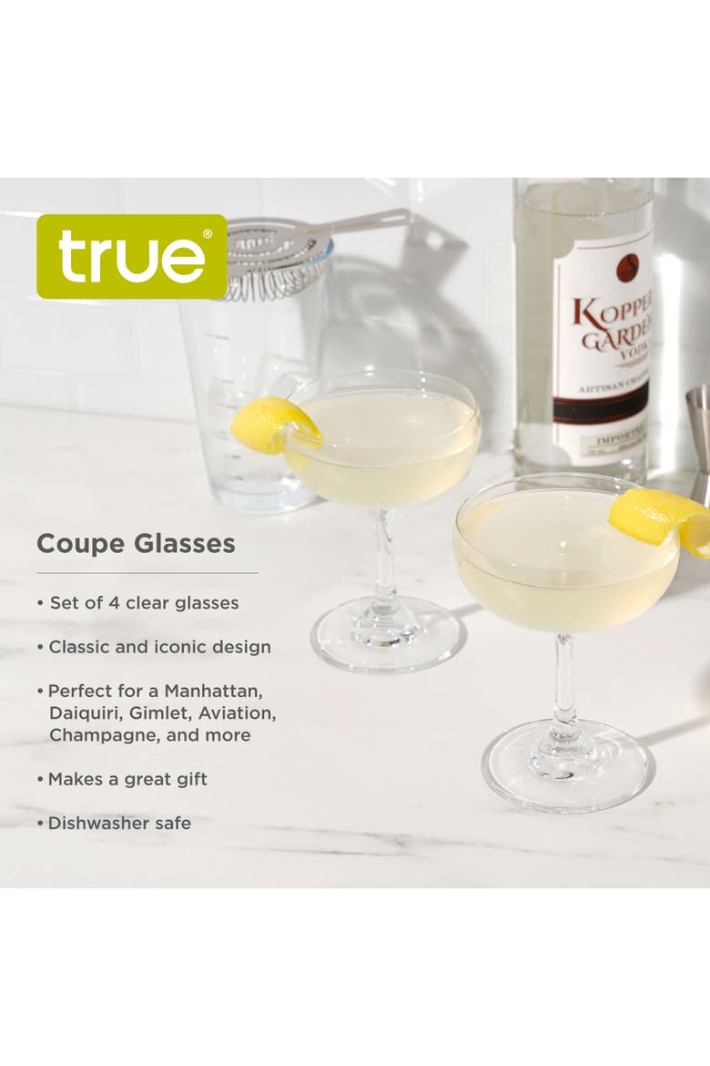 7 oz Coupe Glasses, Set of 4, Alternate, color, Clear