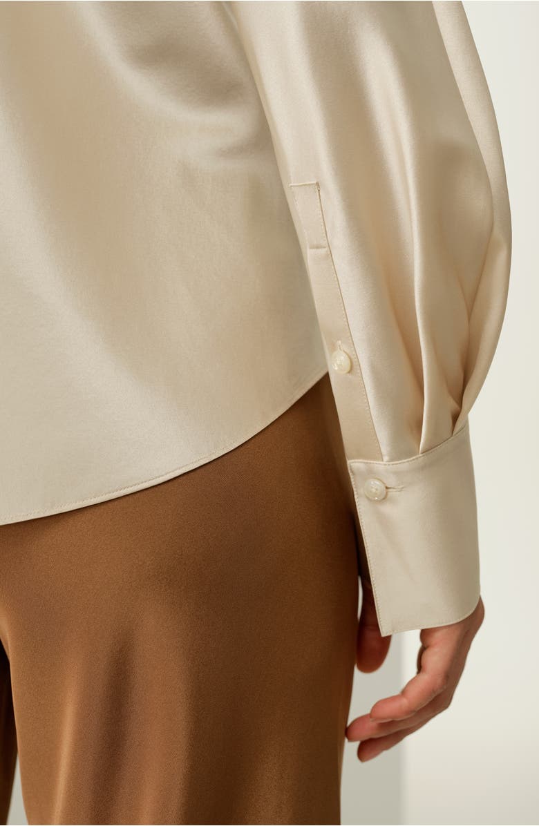 Lilysilk Bias Cut Silk Shirt, Alternate, color, Gravel Gold