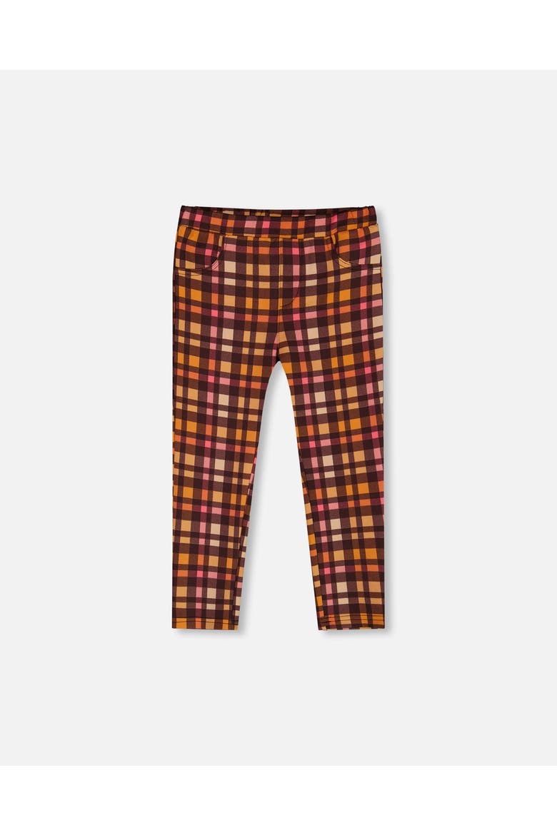 Girl's Milano Treggings Plaid Magenta And Brown, Main, color, Pink & Brown Plaid