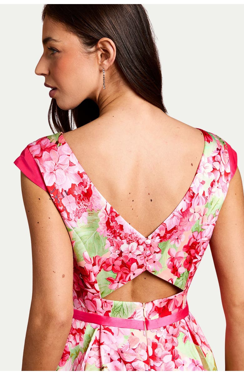 Coast Twill Hi-lo Floral Printed Midi Dress, Alternate, color, Blush