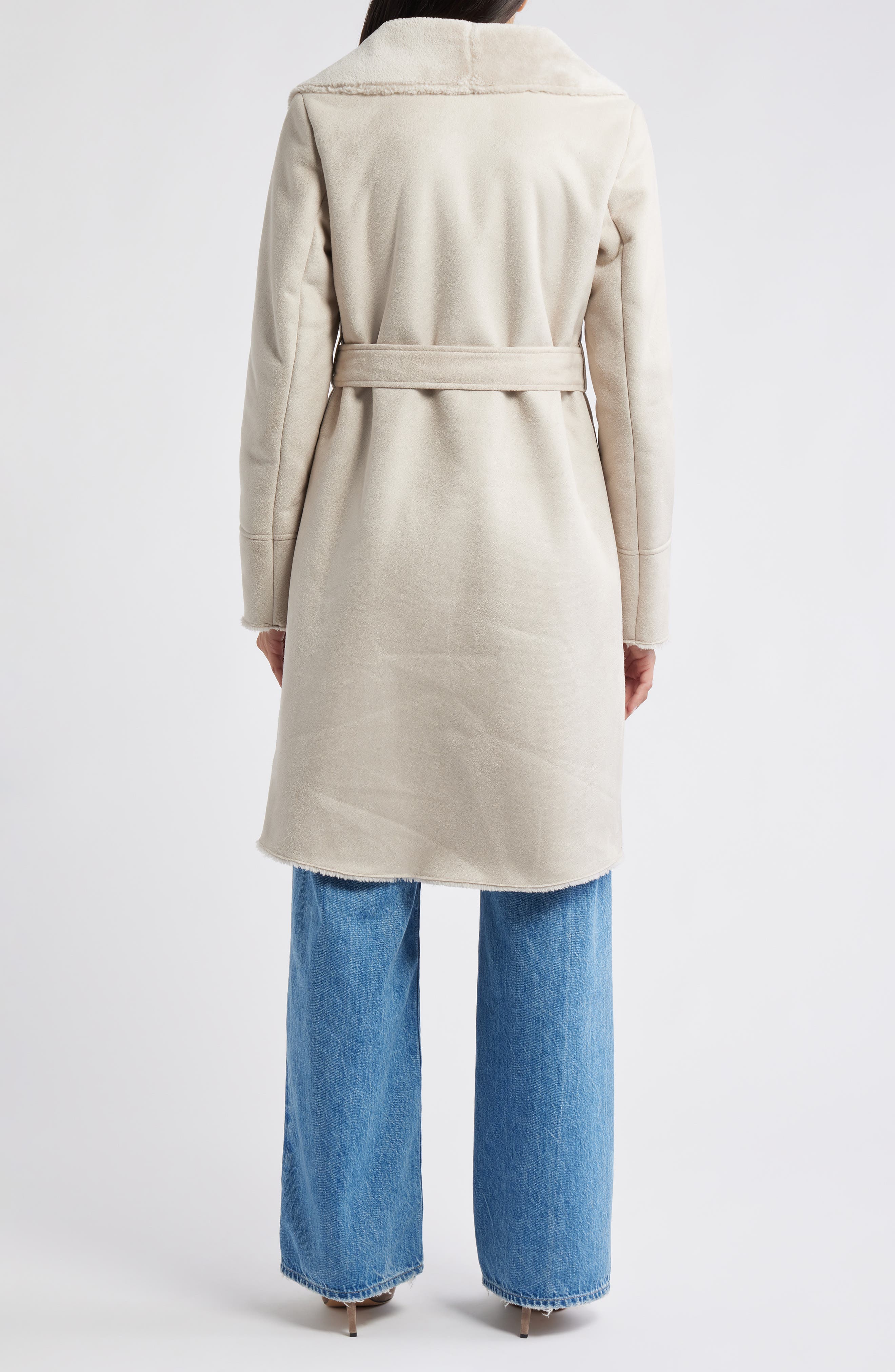 Belted Faux Shearling Coat - image 2