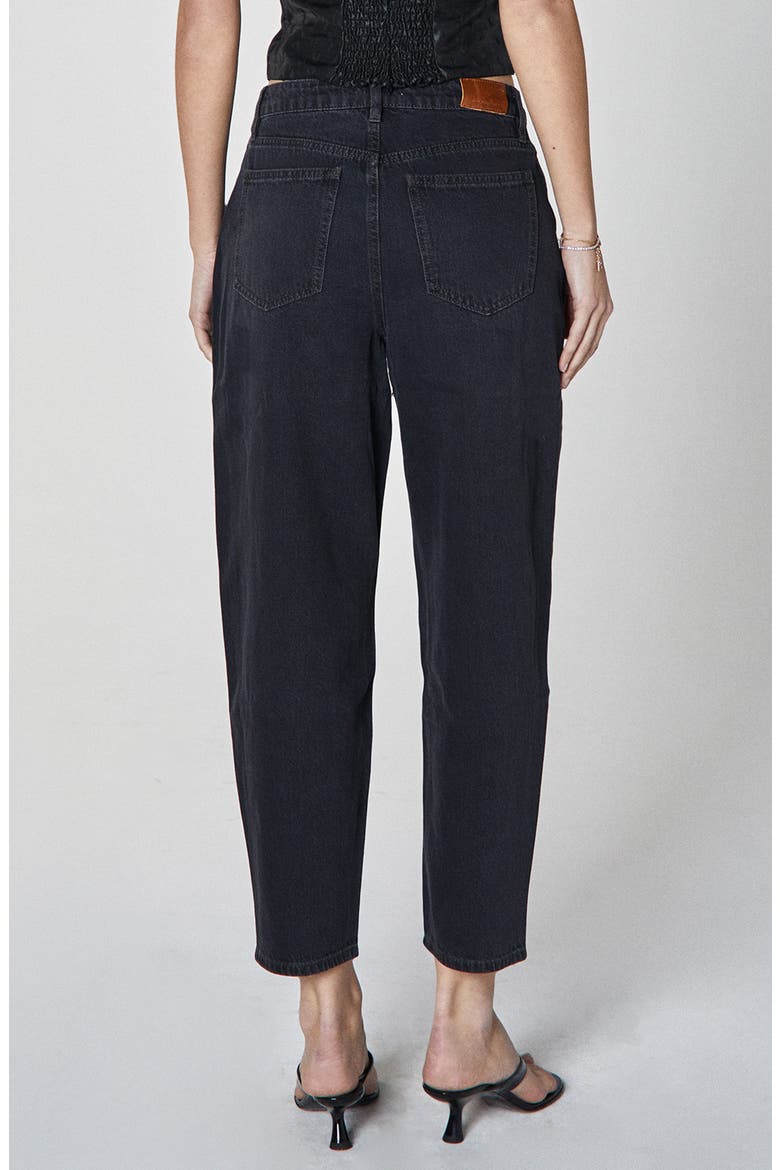 Taylor Trip High Waist Ankle Barrel Leg Jeans, Alternate, color, WASHED BLACK