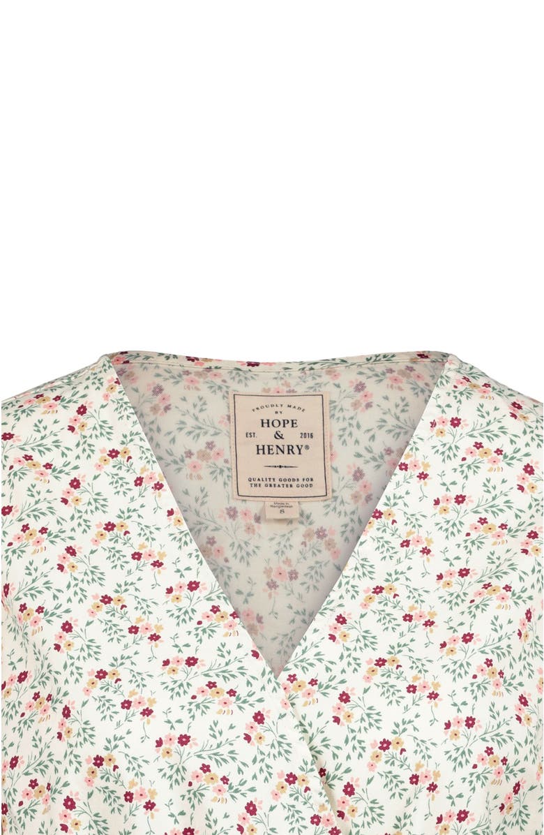 Hope & Henry Women's Organic Puff Sleeve Wrap Top, Alternate, color, 