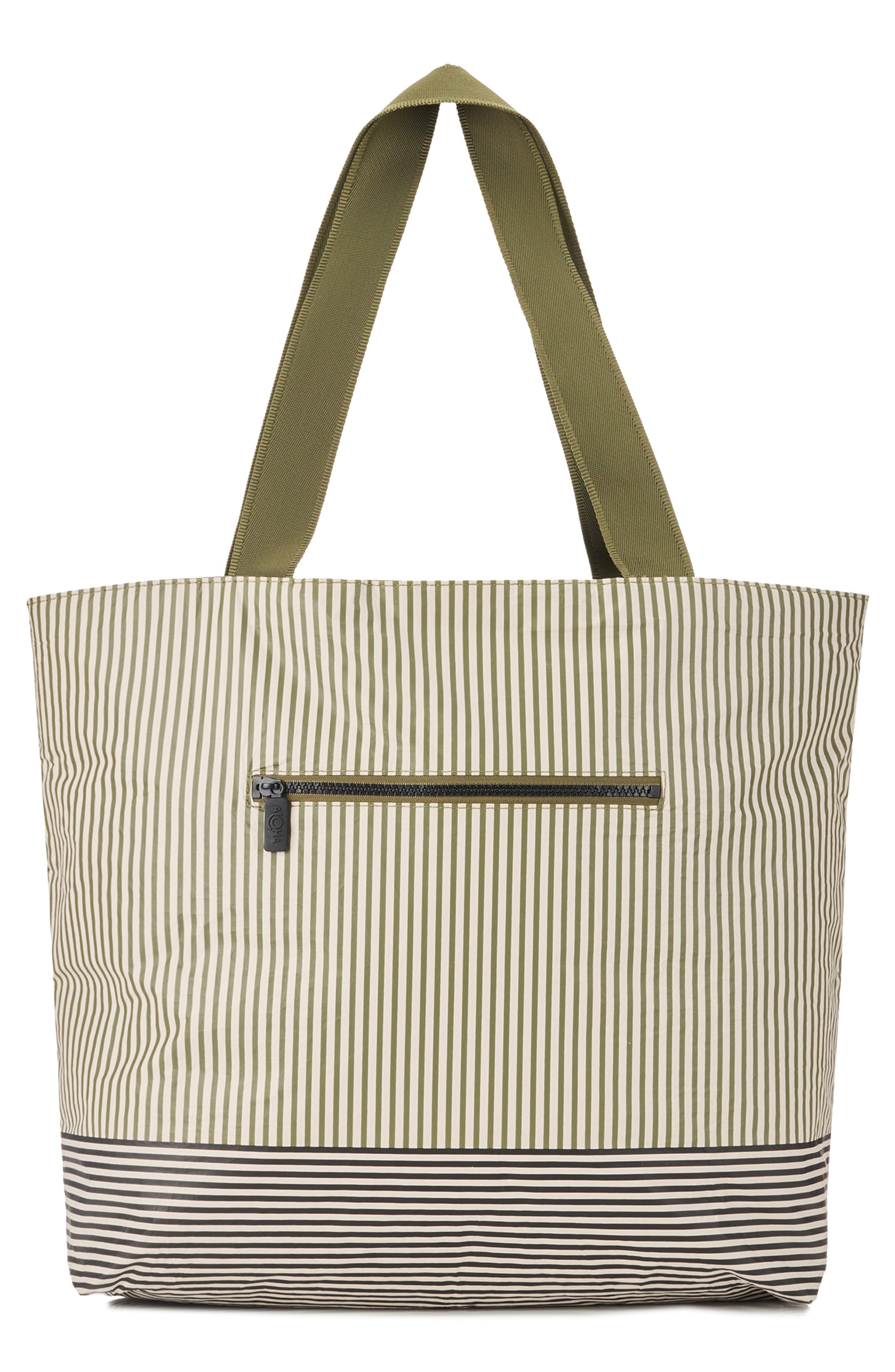 Aloha Collection Day Tripper Cabana Day Water Resistant Tote, Alternate, color, Olive/ Sandstone