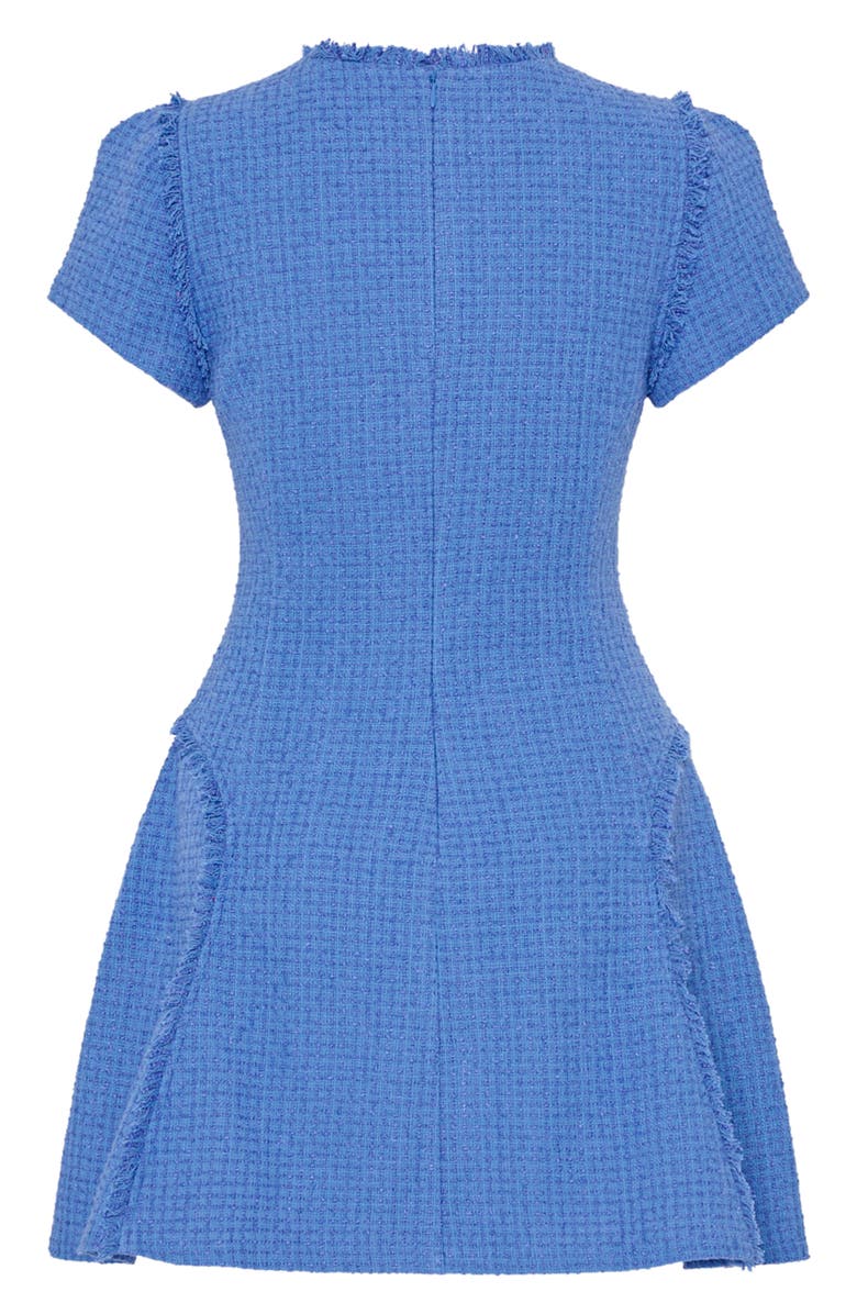 Milly Samara Bouclé Fit & Flare Minidress, Alternate, color, Blue