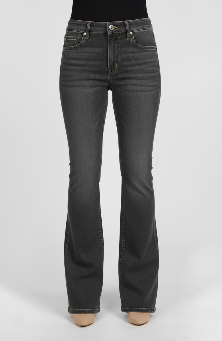 bebe The Core Flare Leg Jeans, Main, color, Black