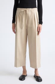 Maria McManus Pleated Stretch Wool & Cashmere Drawstring Trousers