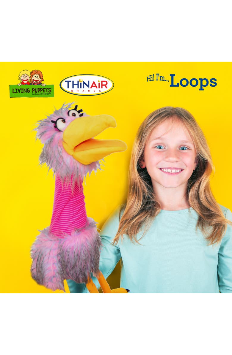 Living Puppets Loops The Pink Bird 21 Inch Plush Hand Puppet, Alternate, color, Pink