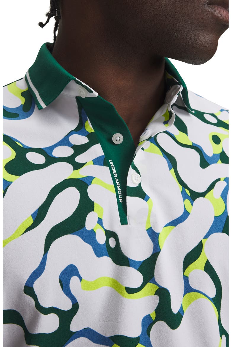 Drive Printed Performance Polo, Alternate, color, WHITE/ CAMPUS IVY GREEN