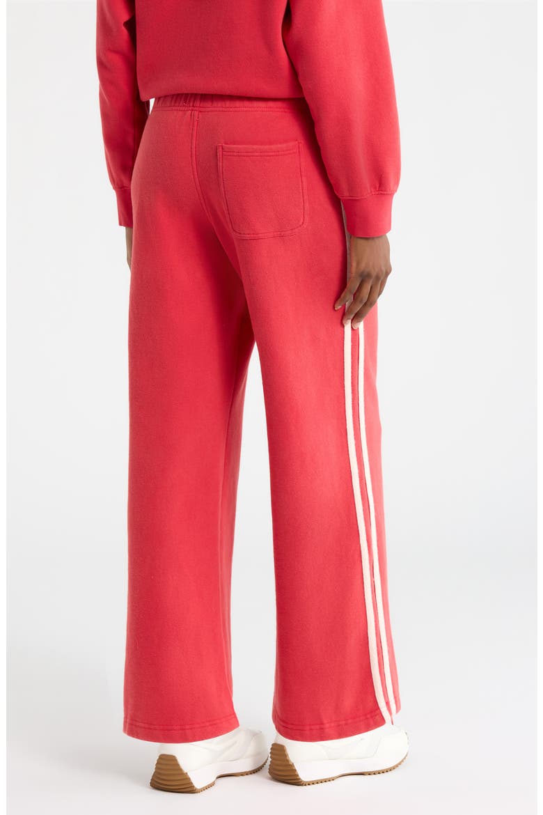 Cloud 9 Side Stripe Wide Leg Sweatpants, Alternate, color, FADED RED