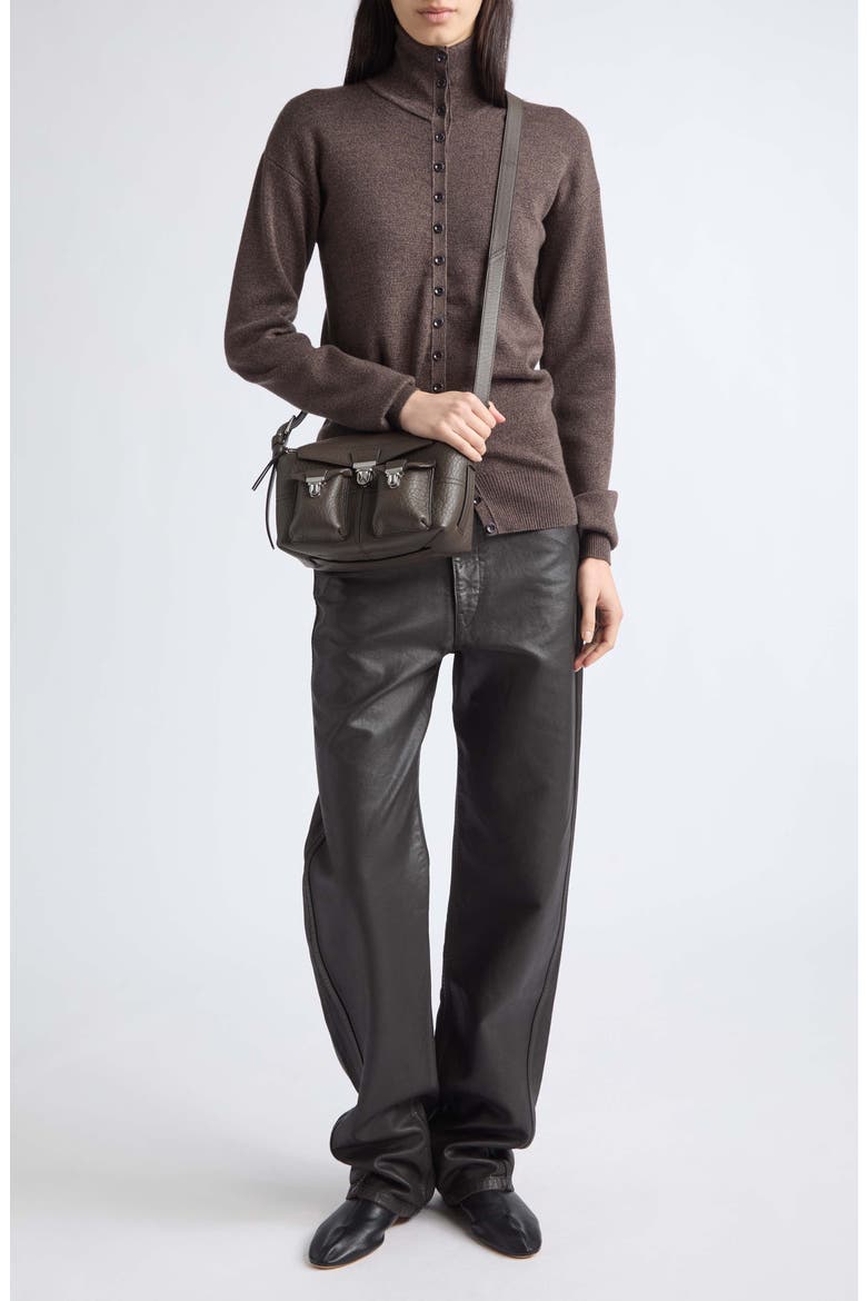 Twisted Leather Pants, Alternate, color, LICORICE