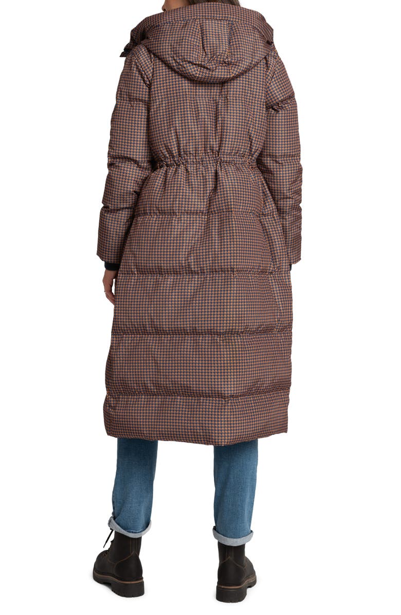 Seraphine Houndstooth Water Resistant Quilted Maternity Coat, Alternate, color, 