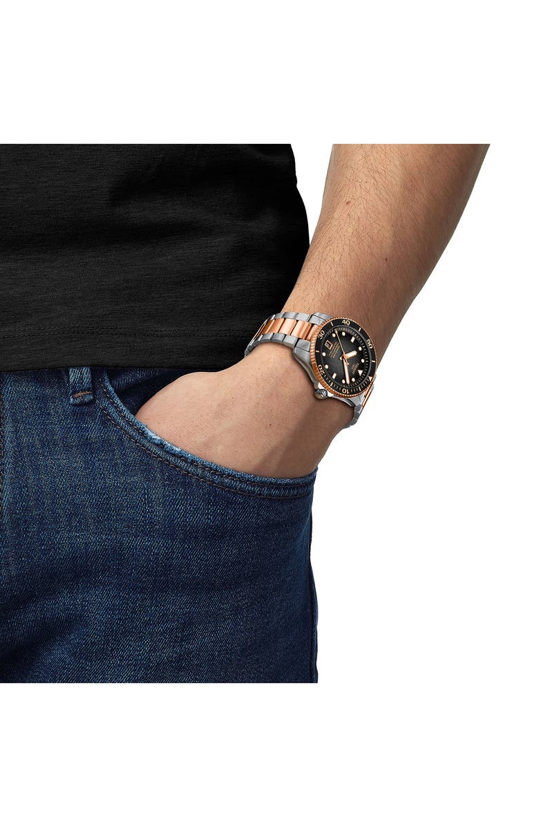 Tissot Seastar 1000 Powermatic 80 Bracelet Watch, 40mm, Alternate, color, Black