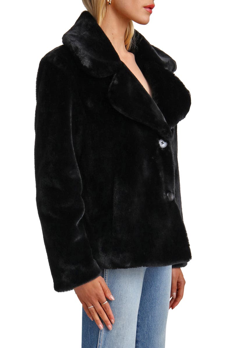 Avec Les Filles Notch Collar Faux Fur Coat, Alternate, color,