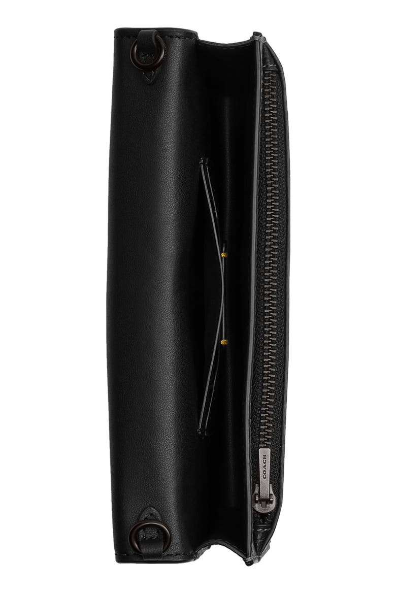 Polished Pebble Leather Crossbody Bag (Nordstrom Exclusive), Alternate, color, BLACK