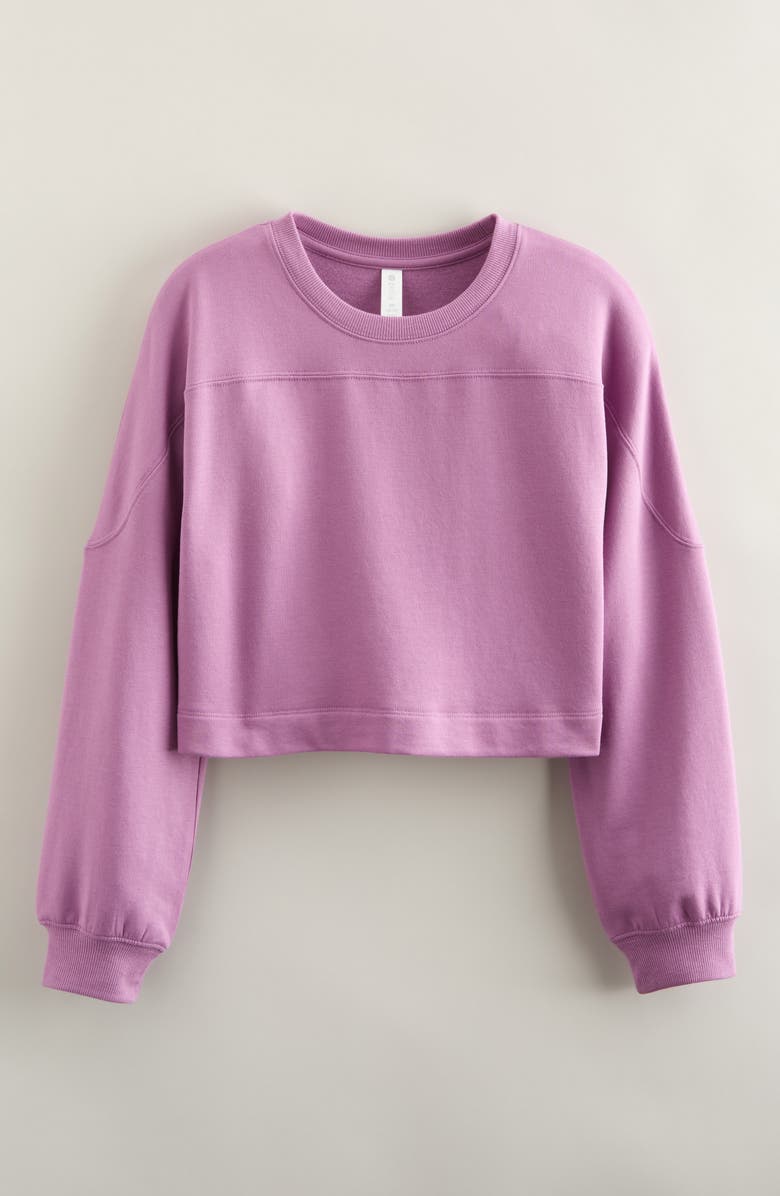 Zella Girl Kids' Step Up Fleece Sweatshirt, Main, color, Purple Canyon