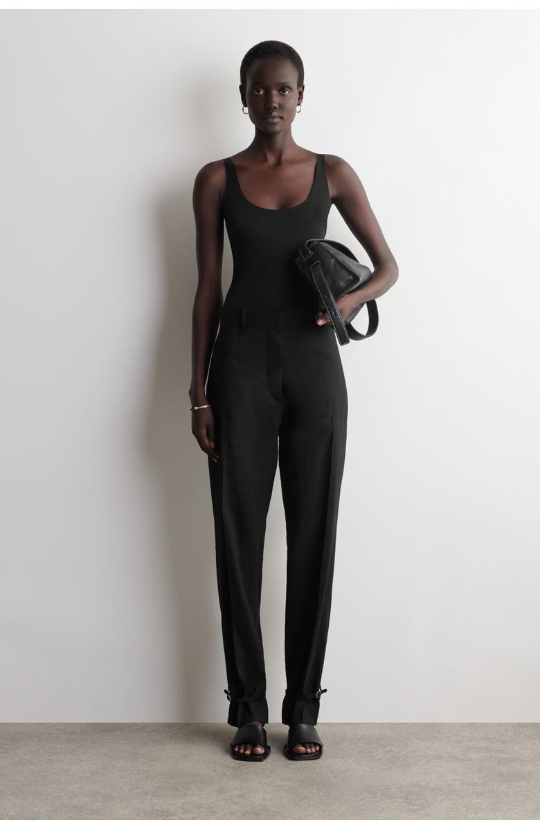 COS Technical Jersey Bodysuit, Alternate, color, Black