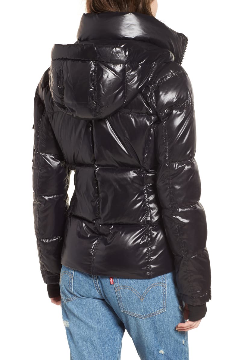 S13 Kylie Metallic Quilted Jacket with Removable Hood, Alternate, color, 