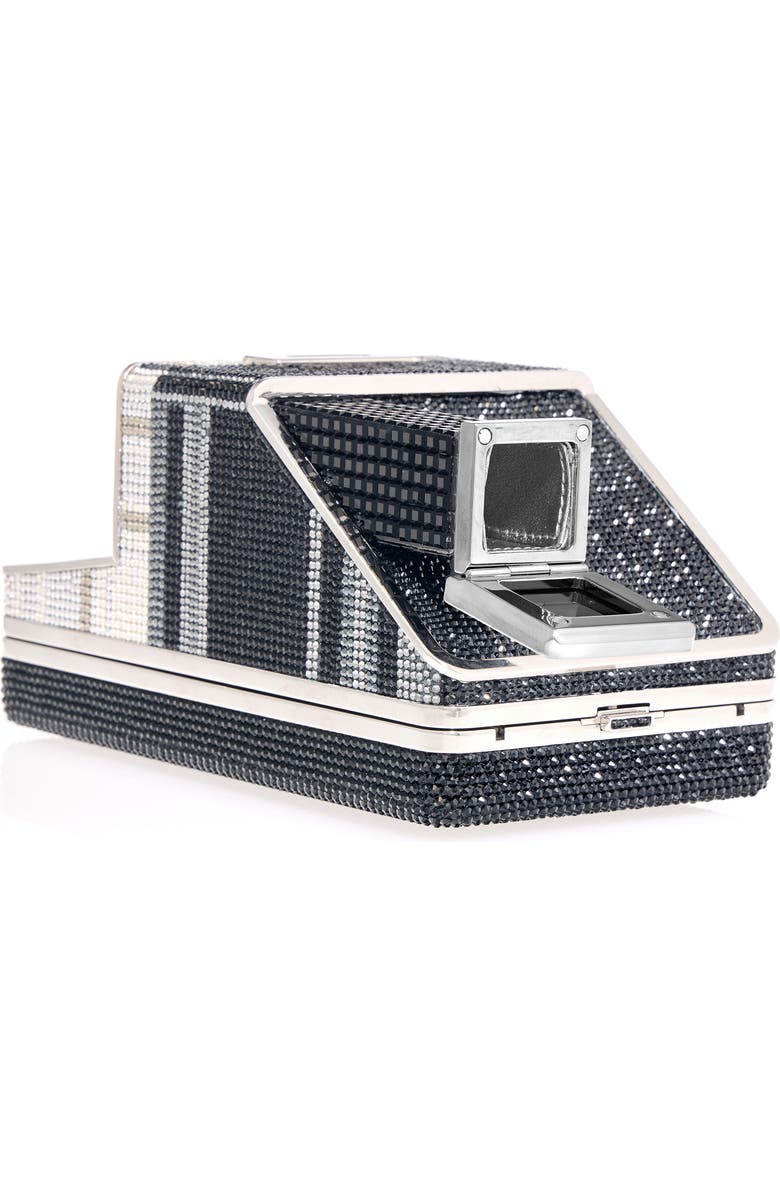 JUDITH LEIBER COUTURE Elsa Instant Camera Crystal Clutch, Alternate, color, Silver Jet Multi