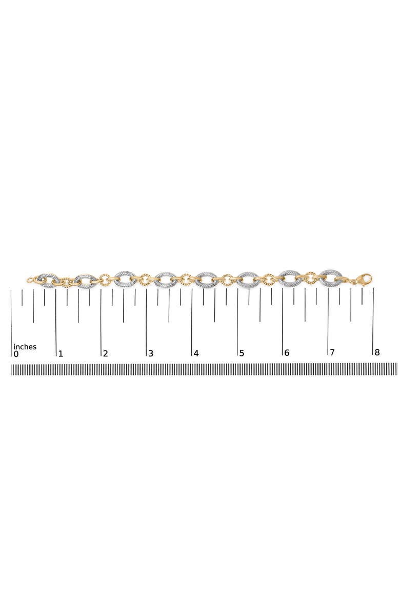 Gold Vermeil 1/10 Cttw Diamond Oval Link Bracelet, Alternate, color, Silver