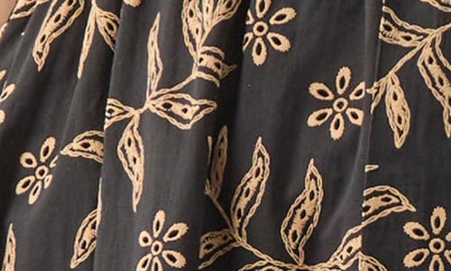Kasper Floral Embroidered Cotton Midi Dress