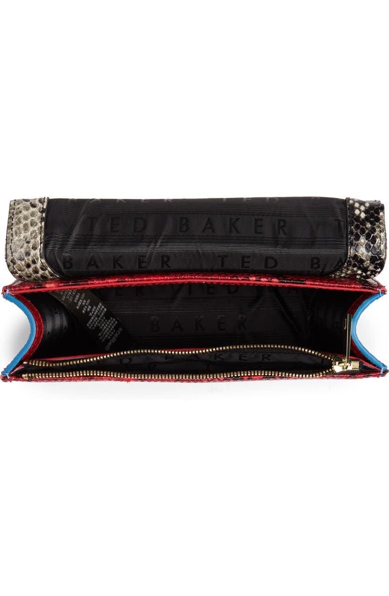 Ted Baker London Mini Belida Snake Embossed Leather Crossbody Bag, Alternate, color,