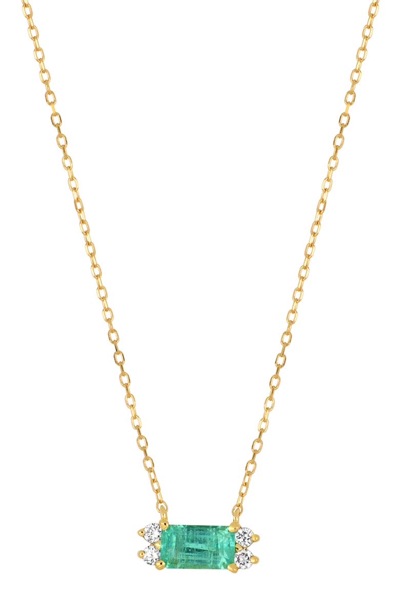 El Mar Emerald & Diamond Pendant Necklace, Main, color, 18K YELLOW GOLD