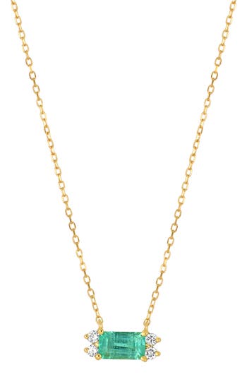 Bony Levy El Mar Emerald & Diamond Pendant Necklace In 18k Yellow Gold