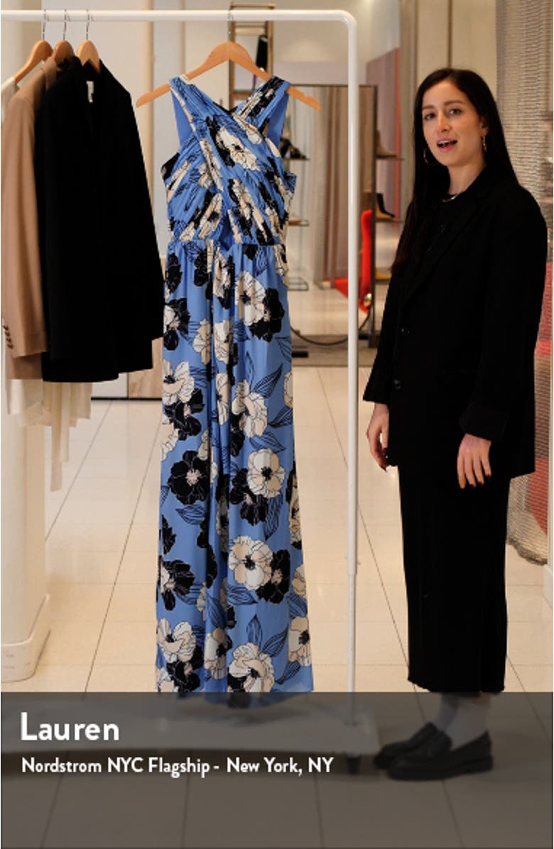 Rose Print Cutout Maxi Dress, sales video thumbnail