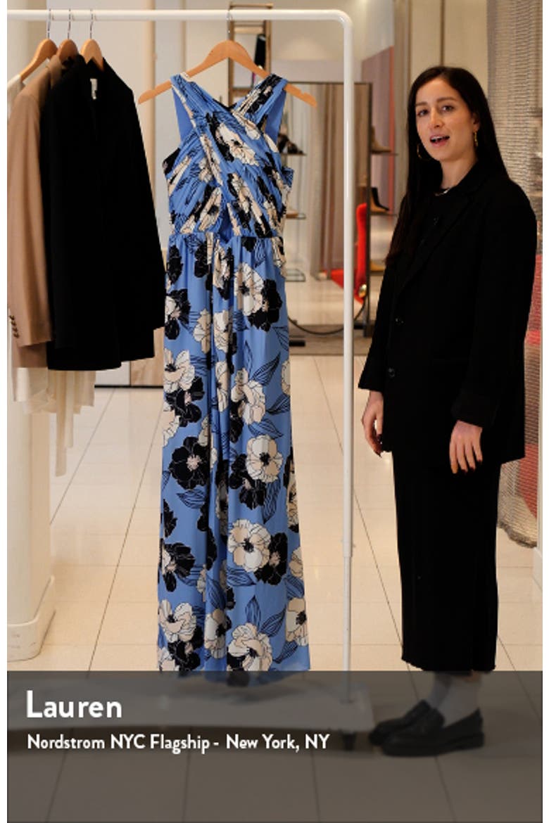 Rose Print Cutout Maxi Dress video