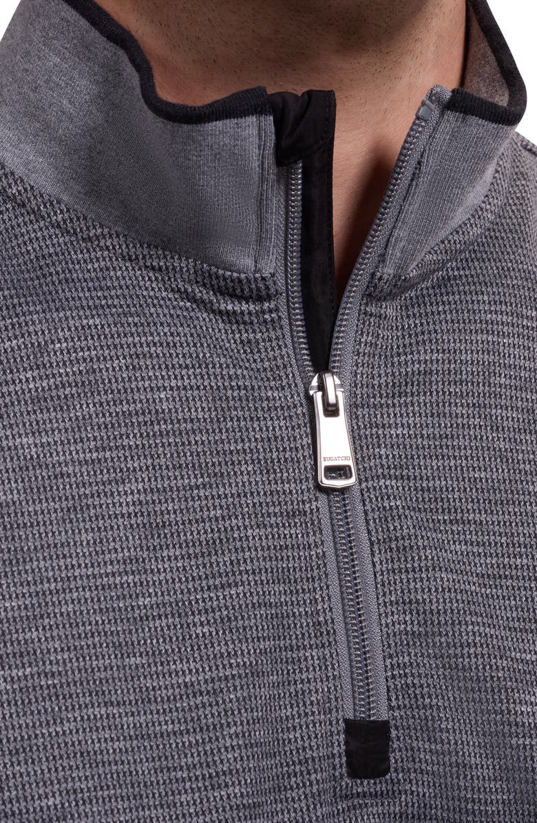 Bugatchi Soft Touch Quarter Zip Pullover, Alternate, color, Graphite