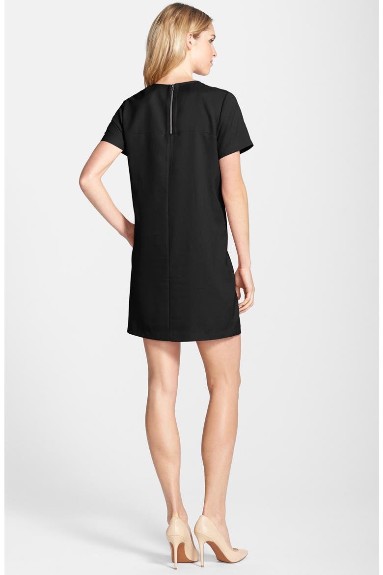 Crepe Shift Dress (Nordstrom Exclusive), Alternate, color, BLACK